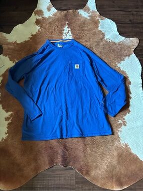 Carhartt Men's Long-Sleeve Pocket T-Shirt in Royal Blue